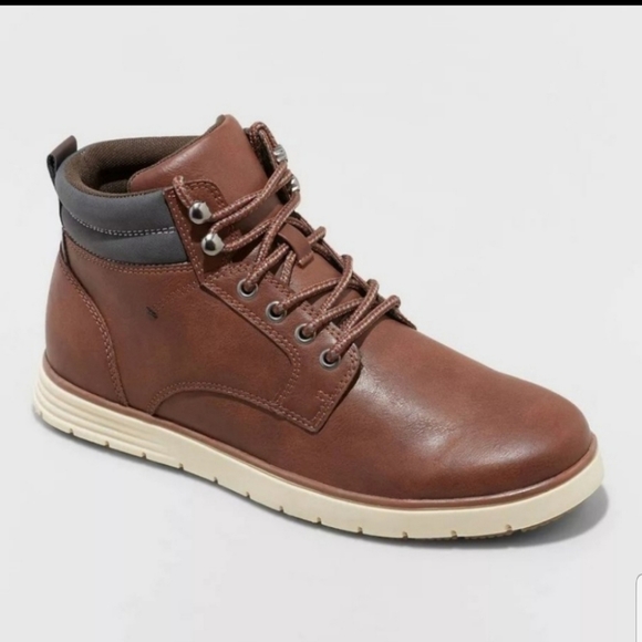 Maxwell Brown High Top Lace Up Boots by Goodfellow & Co - Brown - NWOB main image 8